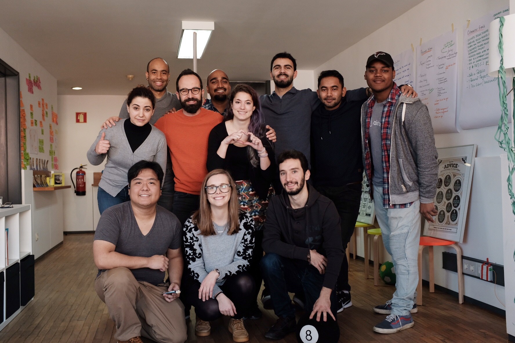 The 2018 class poses for a group photo in the studio